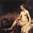 Rembrandt Bathsheba at Her Bath painting